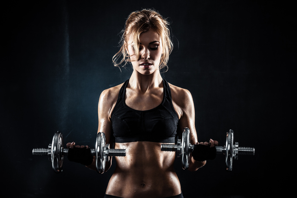 Fitness with dumbbells